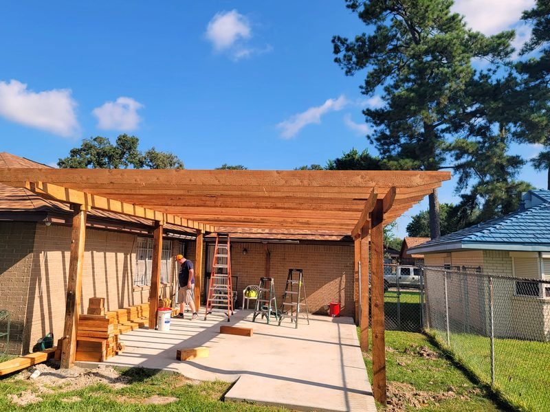 Construction — Cedar patio cover