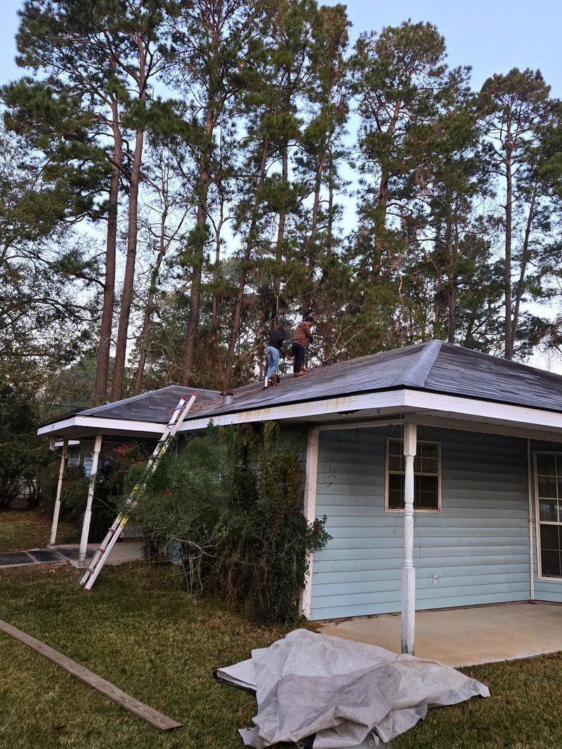 Roofing — Storm-damage roof tear-off, photo 1 of 3