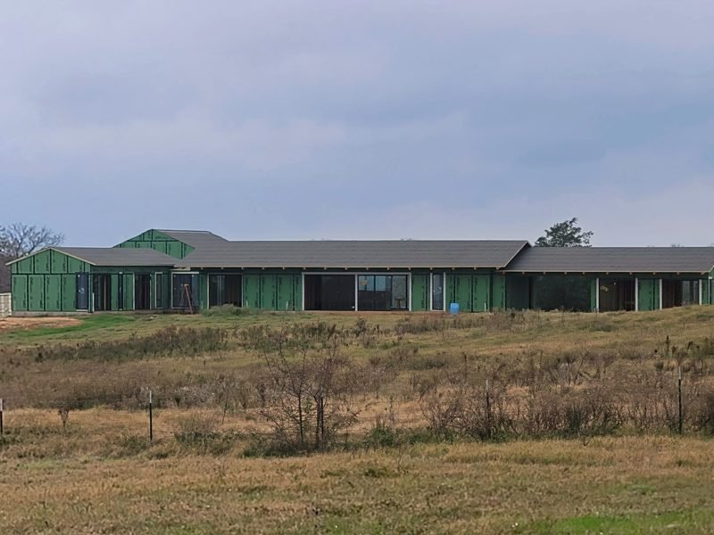 New construction framing in progress on a Level Headed build, Huffman, TX.